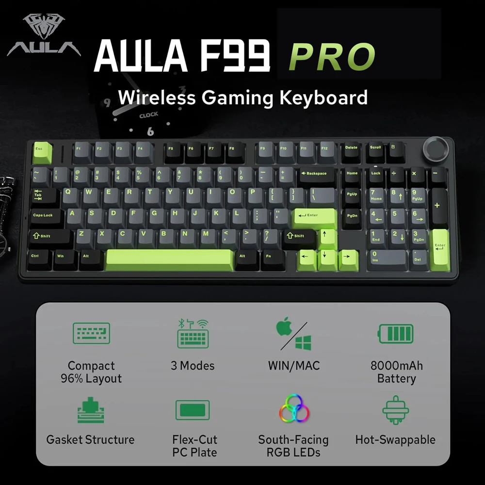 AULA F99PRO Gaming Mechanical  - огляд і ціна Gaming Keyboard Hot Swappable