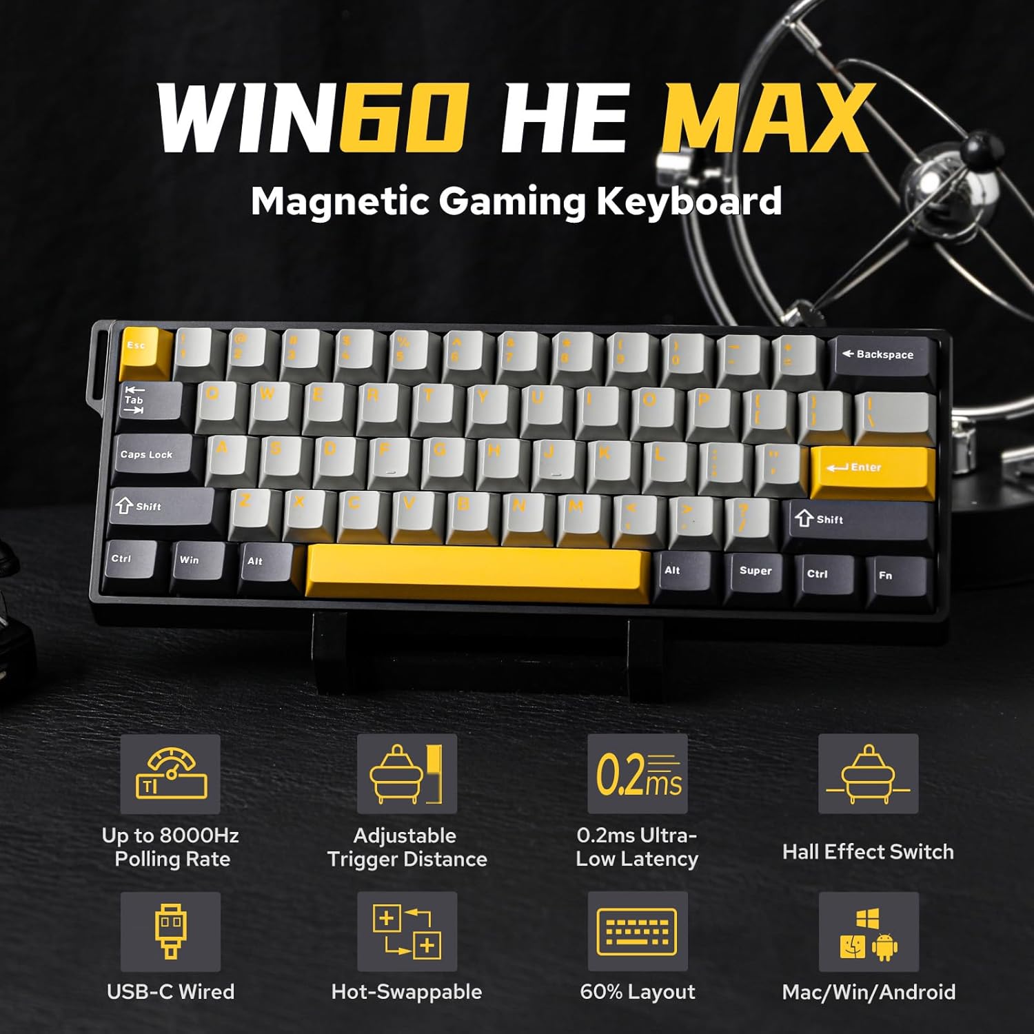AULA WIN60 HE 60% Max Pro Magn - огляд і ціна Gaming Keyboard Hot Swappable