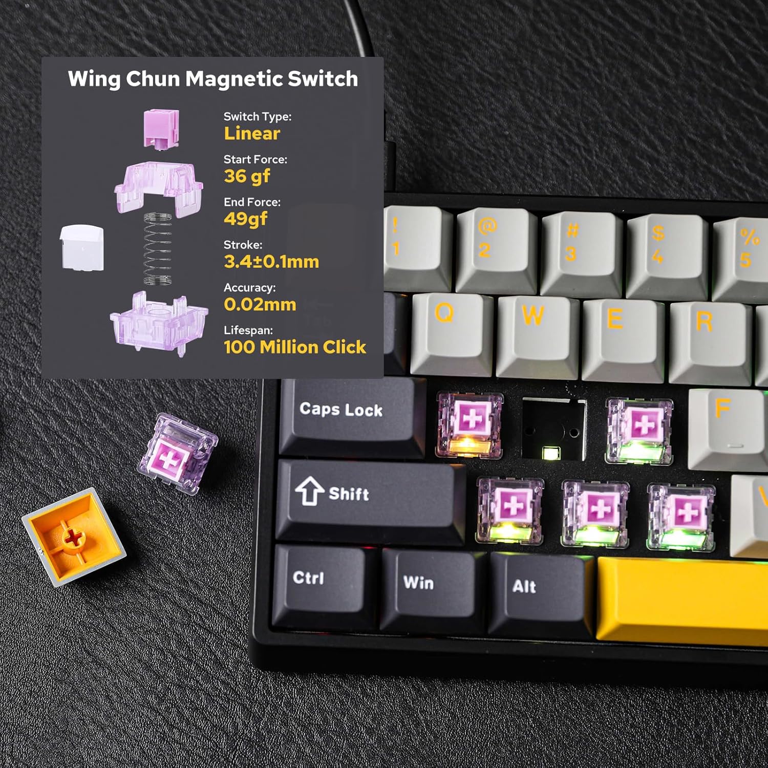 AULA WIN60 HE 60% Max Pro Magn - огляд і ціна Gaming Keyboard Hot Swappable