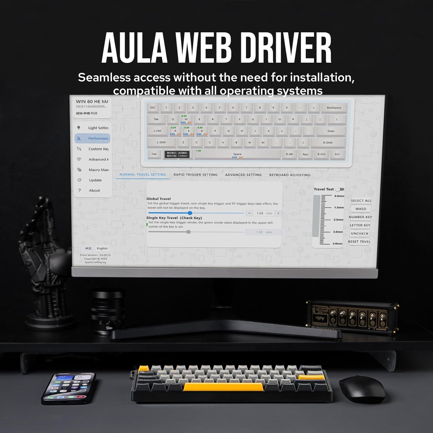 AULA WIN60 HE 60% Max Pro Magn - огляд і ціна Gaming Keyboard Hot Swappable