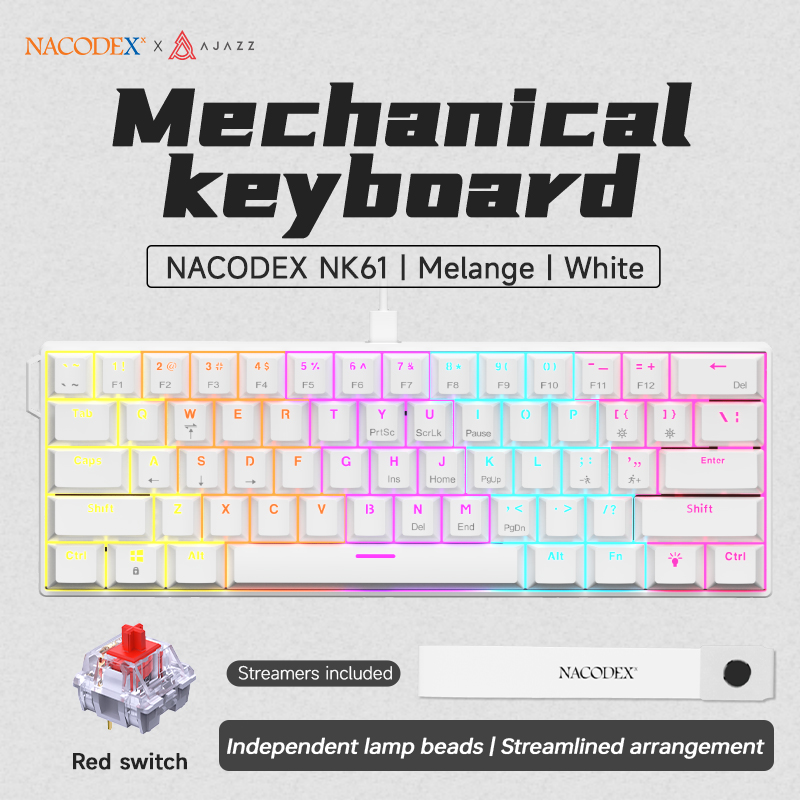 AJAZZ NK61 Wired Mechanical Ga - огляд і ціна Gaming Keyboard Hot Swappable