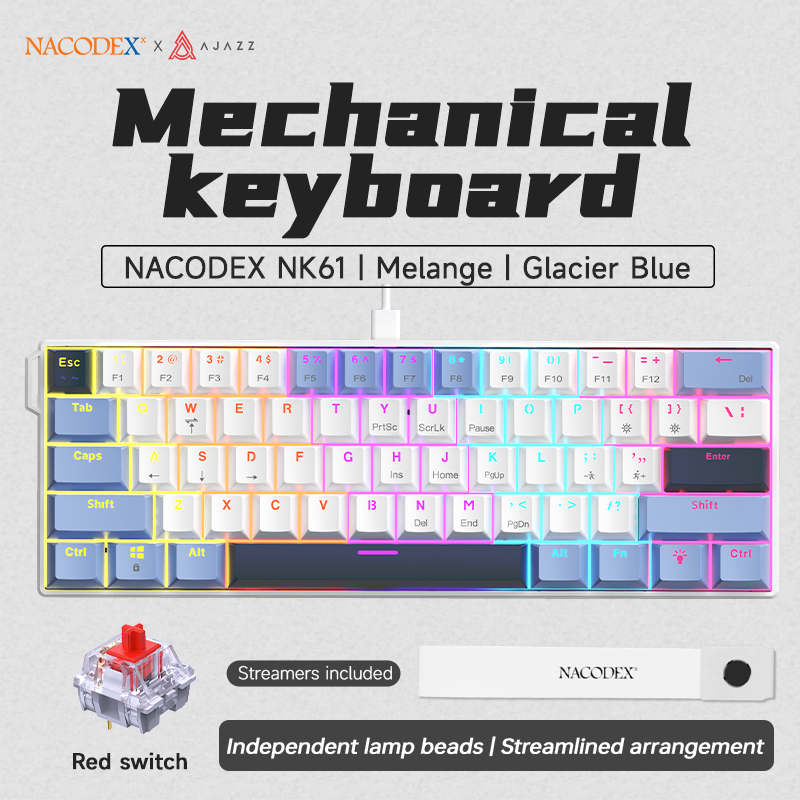 AJAZZ NK61 Wired Mechanical Ga - огляд і ціна Gaming Keyboard Hot Swappable
