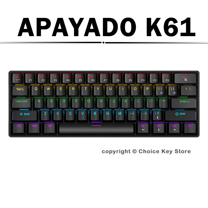 APAYADO K61 Mechanical Gaming  - огляд і ціна Keyboard Gaming Blue Switch