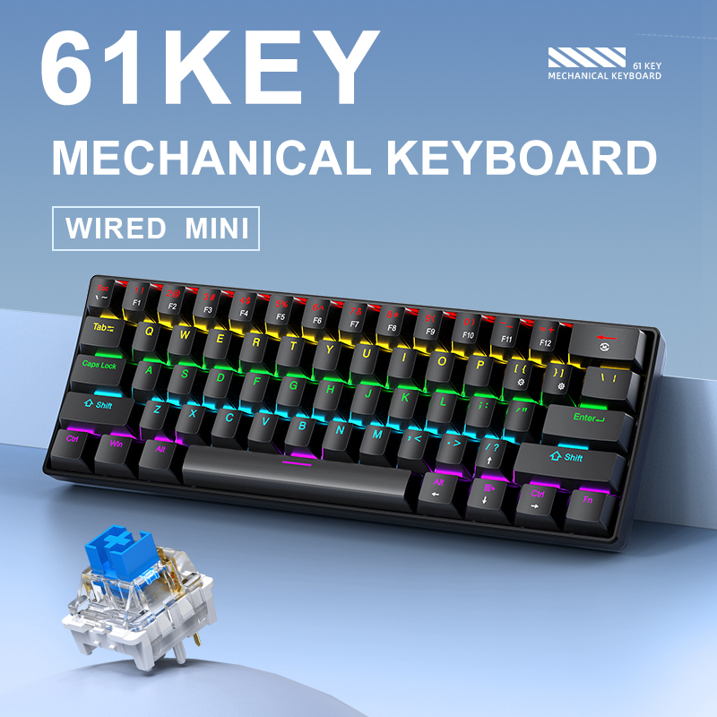 APAYADO K61 Mechanical Gaming  - огляд і ціна Keyboard Gaming Blue Switch
