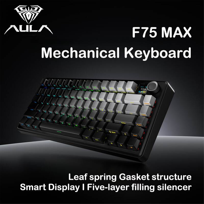 AULA F75 MAX 75% Tri-Mode Mech - огляд і ціна Gaming Keyboard Hot Swappable