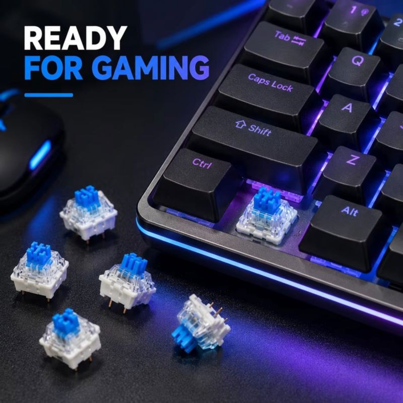 DT21 100Pcs DIY Mechanical Key - огляд і ціна Keyboard Gaming Blue Switch