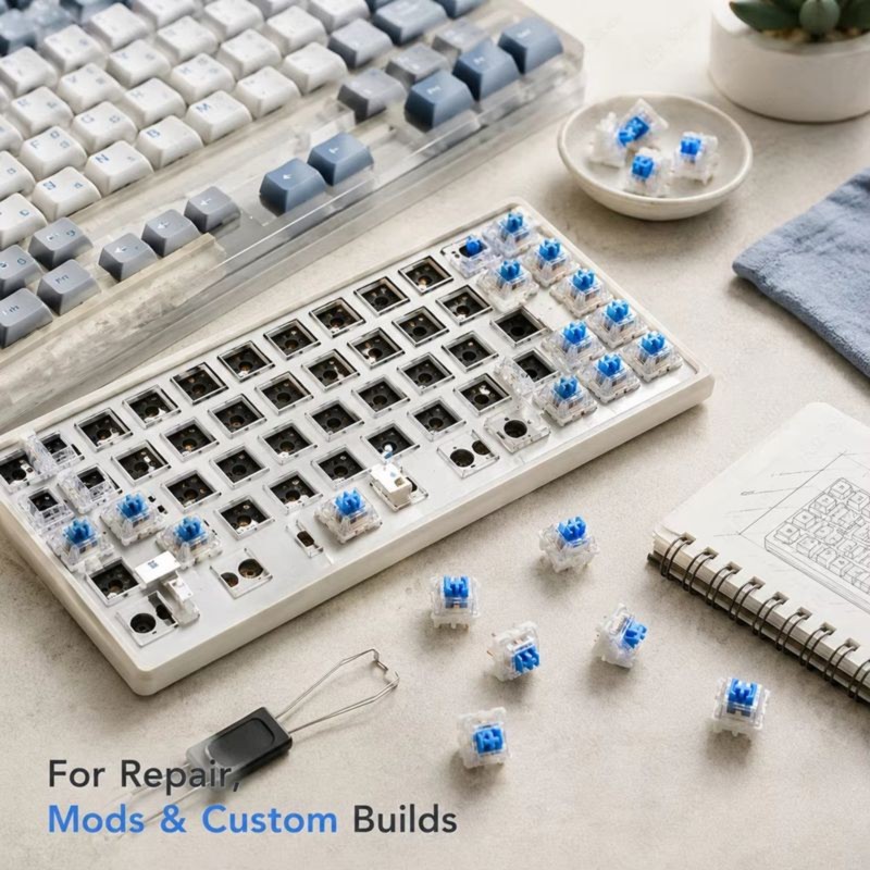 DT21 100Pcs DIY Mechanical Key - огляд і ціна Keyboard Gaming Blue Switch
